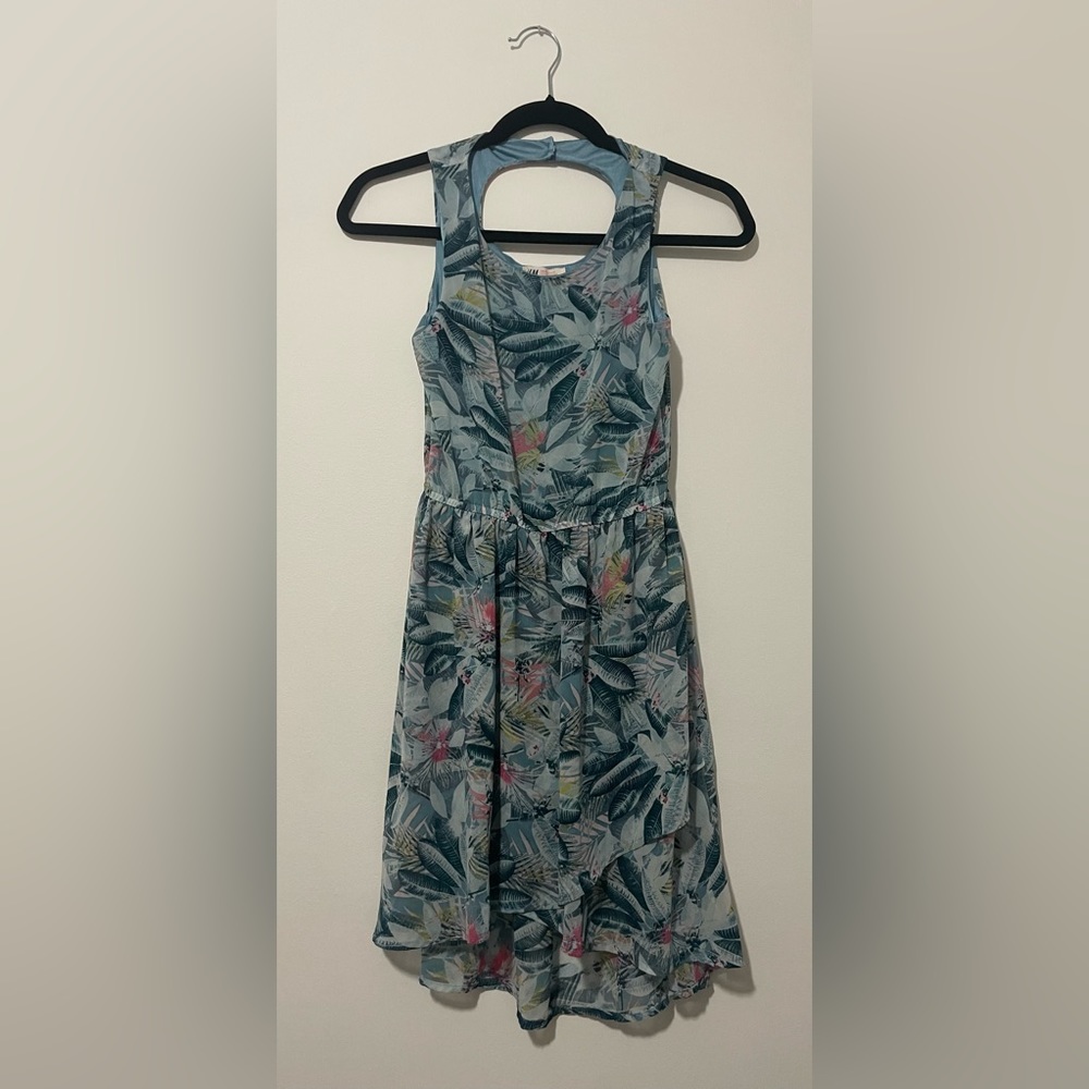 H&M tropical print high low sundress